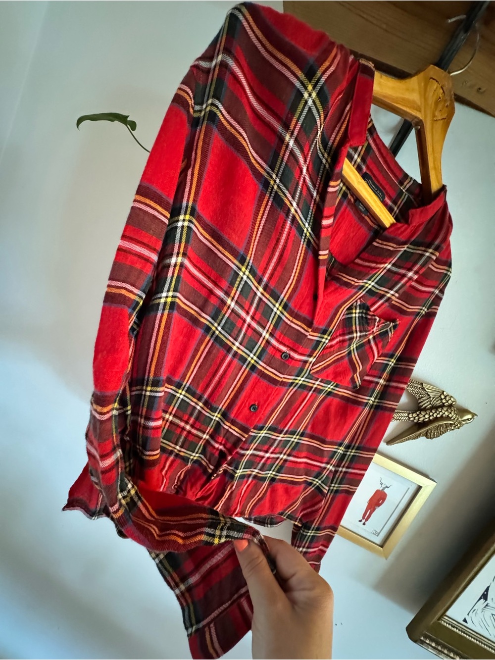 Pendleton Red Plaid Flannel Shirt with Multicolor Tartan